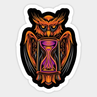 owl with glass time Sticker